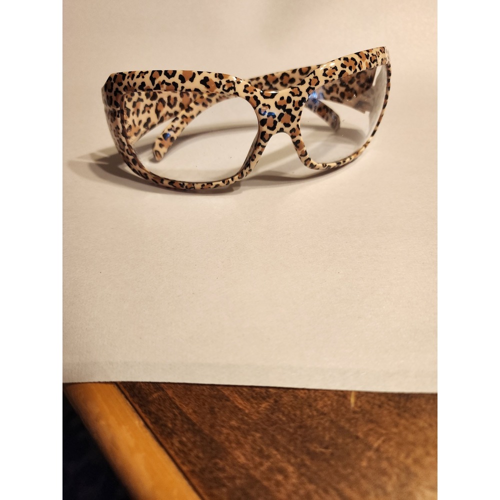 Leopard Print Safety Glasses Z87+ Clear Lens Wrap Around Cheetah Print Eyewear